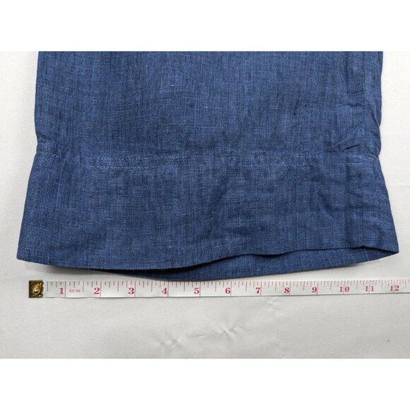 Jones New York Pants Woman Plus Size 16W Blue 100% Linen Cropped Wide Leg - Picture 4 of 9